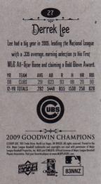2009 Upper Deck Goodwin Champions - Mini #27 Derrek Lee Back