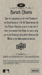 2009 Upper Deck Goodwin Champions - Mini #44 Barack Obama Back