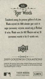 2009 Upper Deck Goodwin Champions - Mini #65 Tiger Woods Back