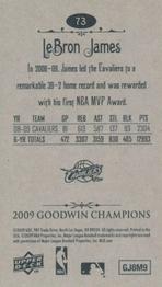 2009 Upper Deck Goodwin Champions - Mini #73 LeBron James Back
