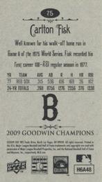 2009 Upper Deck Goodwin Champions - Mini #75 Carlton Fisk Back