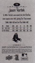2009 Upper Deck Goodwin Champions - Mini #78 Jason Varitek Back