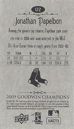 2009 Upper Deck Goodwin Champions - Mini #122 Jonathan Papelbon Back