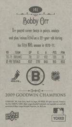 2009 Upper Deck Goodwin Champions - Mini #141 Bobby Orr Back