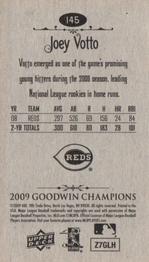 2009 Upper Deck Goodwin Champions - Mini #145 Joey Votto Back