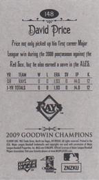 2009 Upper Deck Goodwin Champions - Mini #148 David Price Back