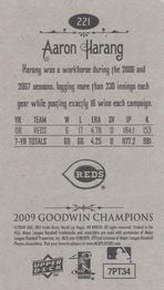 2009 Upper Deck Goodwin Champions - Mini #221 Aaron Harang Back