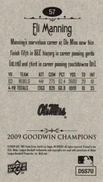 2009 Upper Deck Goodwin Champions - Mini #57 Eli Manning Back