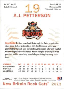 2013 Grandstand New Britain Rock Cats #NNO A.J. Petterson Back