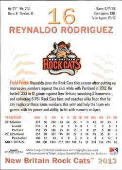 2013 Grandstand New Britain Rock Cats #NNO Reynaldo Rodriguez Back