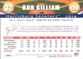 2014 Grandstand Harrisburg Senators #9 Rob Gilliam Back