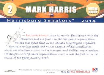 2014 Grandstand Harrisburg Senators #12 Mark Harris Back