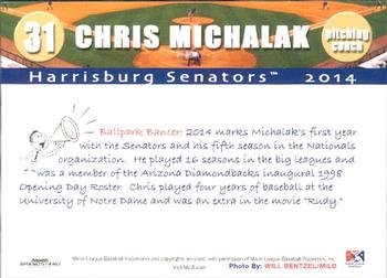 2014 Grandstand Harrisburg Senators #19 Chris Michalak Back