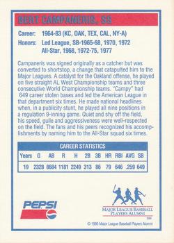 1995 Sonic Baseball Greats #NNO Bert Campaneris Back