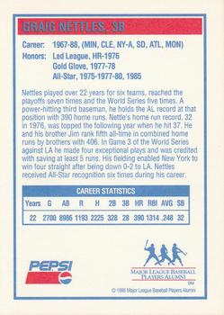 1995 Sonic Baseball Greats #NNO Graig Nettles Back