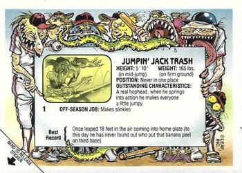 1988 Leaf Baseball's Greatest Grossouts #1 Jumpin' Jack Trash Back
