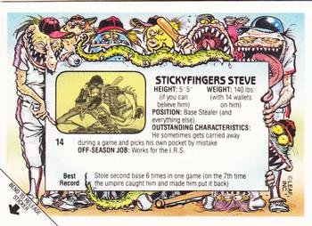 1988 Leaf Baseball's Greatest Grossouts #14 Stickyfingers Steve Back