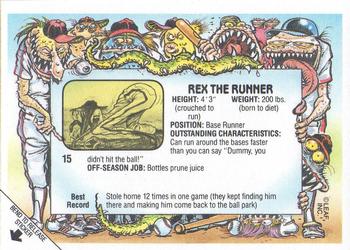 1988 Leaf Baseball's Greatest Grossouts #15 Rex the Runner Back