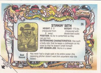 1988 Leaf Baseball's Greatest Grossouts #36 Stinkin' Seth Back