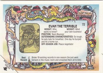 1988 Leaf Baseball's Greatest Grossouts #72 Evan the Terrible Back