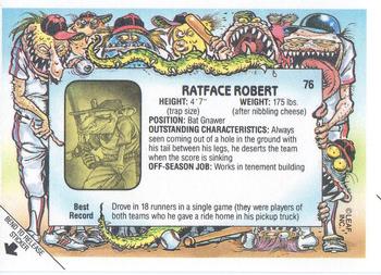 1988 Leaf Baseball's Greatest Grossouts #76 Ratface Robert Back
