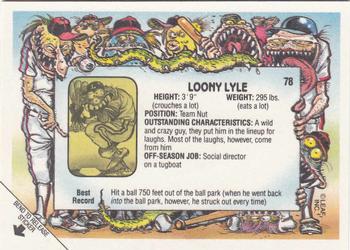 1988 Leaf Baseball's Greatest Grossouts #78 Loony Lyle Back