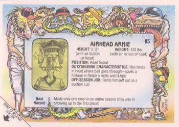 1988 Leaf Baseball's Greatest Grossouts #85 Airhead Arnie Back