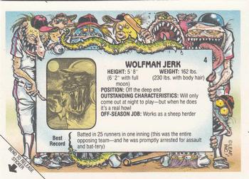 1988 Leaf Baseball's Greatest Grossouts #4 Wolfman Jerk Back