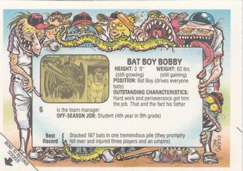 1988 Leaf Baseball's Greatest Grossouts #6 Bat Boy Bobby Back