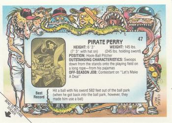 1988 Leaf Baseball's Greatest Grossouts #47 Pirate Perry Back