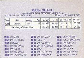 1989 Grand Slam Dice Game Gray (unlicensed) #NNO Mark Grace Back