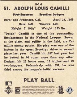 2003 Upper Deck Play Ball - 1941 Reprints #R-14 Dolph Camilli Back