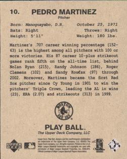 2003 Upper Deck Play Ball - 1941 Series #10 Pedro Martinez Back