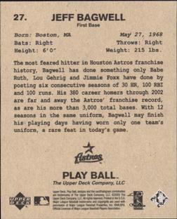 2003 Upper Deck Play Ball - 1941 Series #27 Jeff Bagwell Back