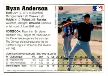 1999 Arizona Fall League Prospects #1 Ryan Anderson Back