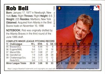 1999 Arizona Fall League Prospects #3 Rob Bell Back
