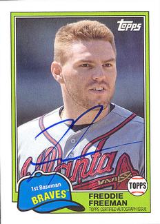 2014 Topps Archives - 1981 Topps Mini Autographs #81MA-FF Freddie Freeman Front