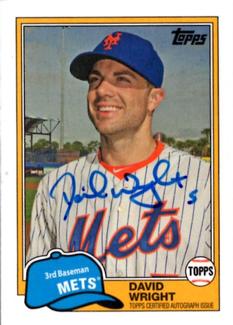 2014 Topps Archives - 1981 Topps Mini Autographs #81MA-DW David Wright Front