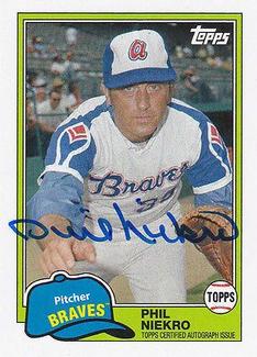 2014 Topps Archives - 1981 Topps Mini Autographs #81MA-PN Phil Niekro Front