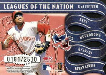 1997 Leaf - Leagues of the Nation #8 Paul Molitor / Barry Larkin Back