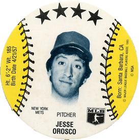 1985 Subway Discs #NNO Jesse Orosco Front