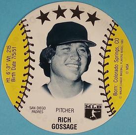1985 Subway Discs #NNO Rich Gossage Front