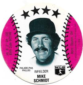 1985 Subway Discs #NNO Mike Schmidt Front