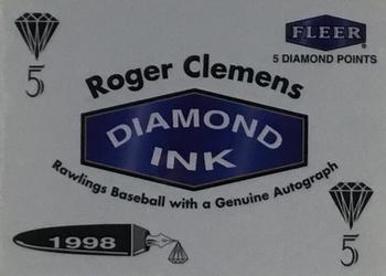 1998 Fleer Tradition - Diamond Ink 5 Points #NNO Roger Clemens Front
