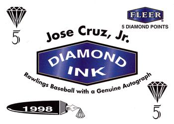 1998 Fleer Tradition - Diamond Ink 5 Points #NNO Jose Cruz, Jr. Front
