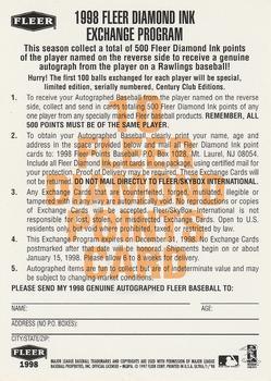 1998 Fleer Tradition - Diamond Ink 10 Points #NNO Roger Clemens Back