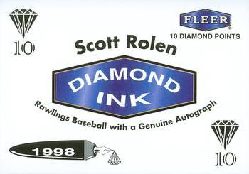 1998 Fleer Tradition - Diamond Ink 10 Points #NNO Scott Rolen Front