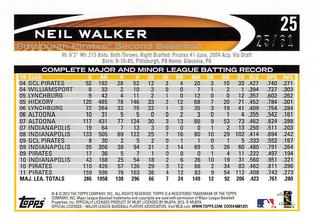 2012 Topps Mini - Gold #25 Neil Walker Back