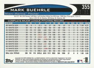 2012 Topps Mini - Gold #355 Mark Buehrle Back