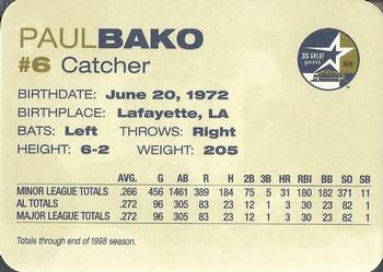 1999 Nabisco / Albertson's Houston Astros #NNO Paul Bako Back